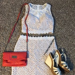 SEXY LITTLE WHITE LACE TWO-PIECE DRESS 🔥